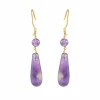 BOUCLES D'OREILLES AMETHYSTES EN OR JAUNE