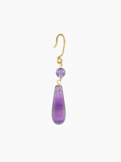 BOUCLES D'OREILLES AMETHYSTES EN OR JAUNE