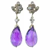 Boucles d'oreilles améthyste, diamant