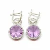 Boucles d'oreilles améthystes diamants or blanc