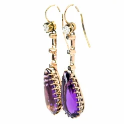 Boucles d'oreilles améthystes, diamants