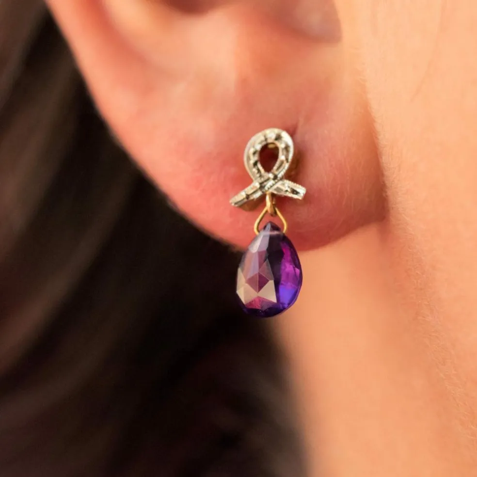 Boucles d'oreilles améthystes