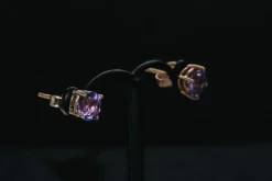 Boucles d'oreilles améthyste en or rose