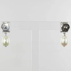 Boucles d'oreilles améthystes et perles