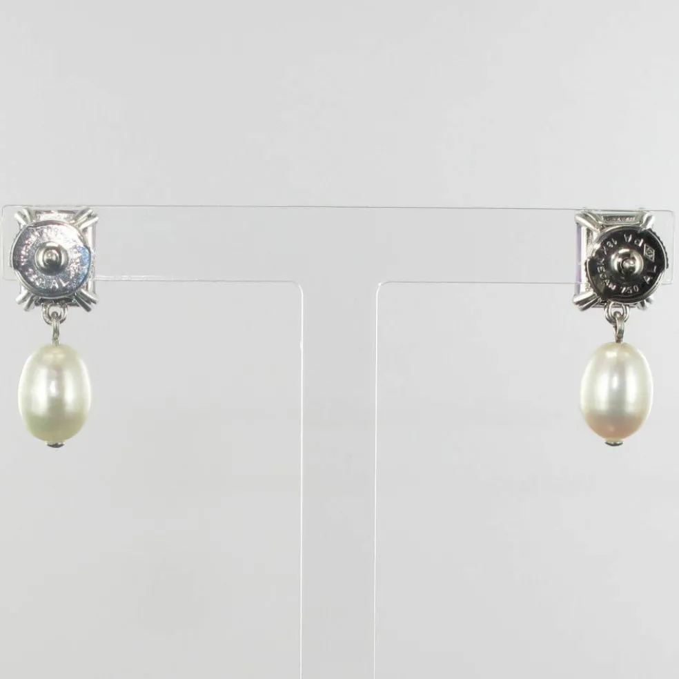 Boucles d'oreilles améthystes et perles