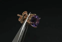 Boucles d'oreilles améthyste en or rose