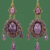 Boucles d'oreilles anciennes en or et améthyste