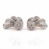 Boucles d’oreilles ancienne en or blanc, argent et platine