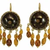 Boucles d'oreilles anciennes en or piqué écaille de tortue