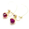 Boucles d'oreilles anciennes or jaune améthystes