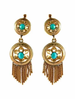 Boucles d'oreilles Anciennes Turquoises