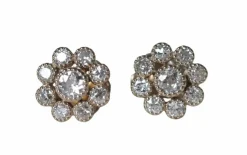 Boucles d'oreilles anciennes en diamants de la vieille mine