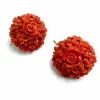Boucles d'oreilles anciennes en corail sicilien