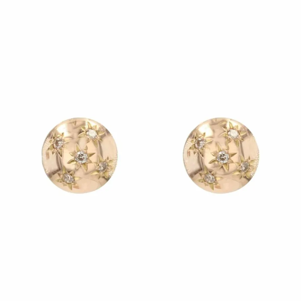 Boucles d'oreilles anciennes dômes de diamants