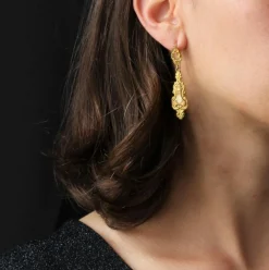 Boucles d'oreilles anciennes émaillées
