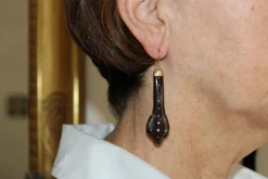 Boucles d'oreilles anciennes en or piqué écaille de tortue