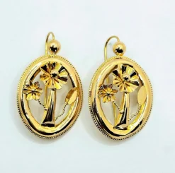 Boucles d'oreilles anciennes or jaune