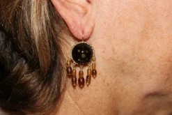 Boucles d'oreilles anciennes en or piqué écaille de tortue