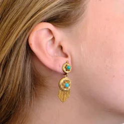 Boucles d'oreilles Anciennes Turquoises