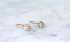 Boucles d'oreilles anciennes diamants 1,00 Ct