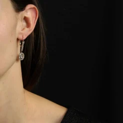 Boucles d'oreilles anciennes diamants taillés en rose