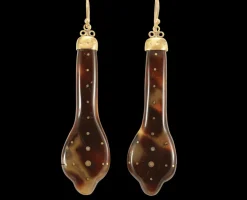 Boucles d'oreilles anciennes en or piqué écaille de tortue