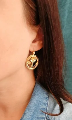 Boucles d'oreilles anciennes or jaune