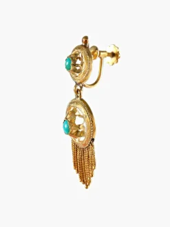 Boucles d'oreilles Anciennes Turquoises