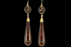 Boucles d'oreilles anciennes en or piqué écaille de tortue