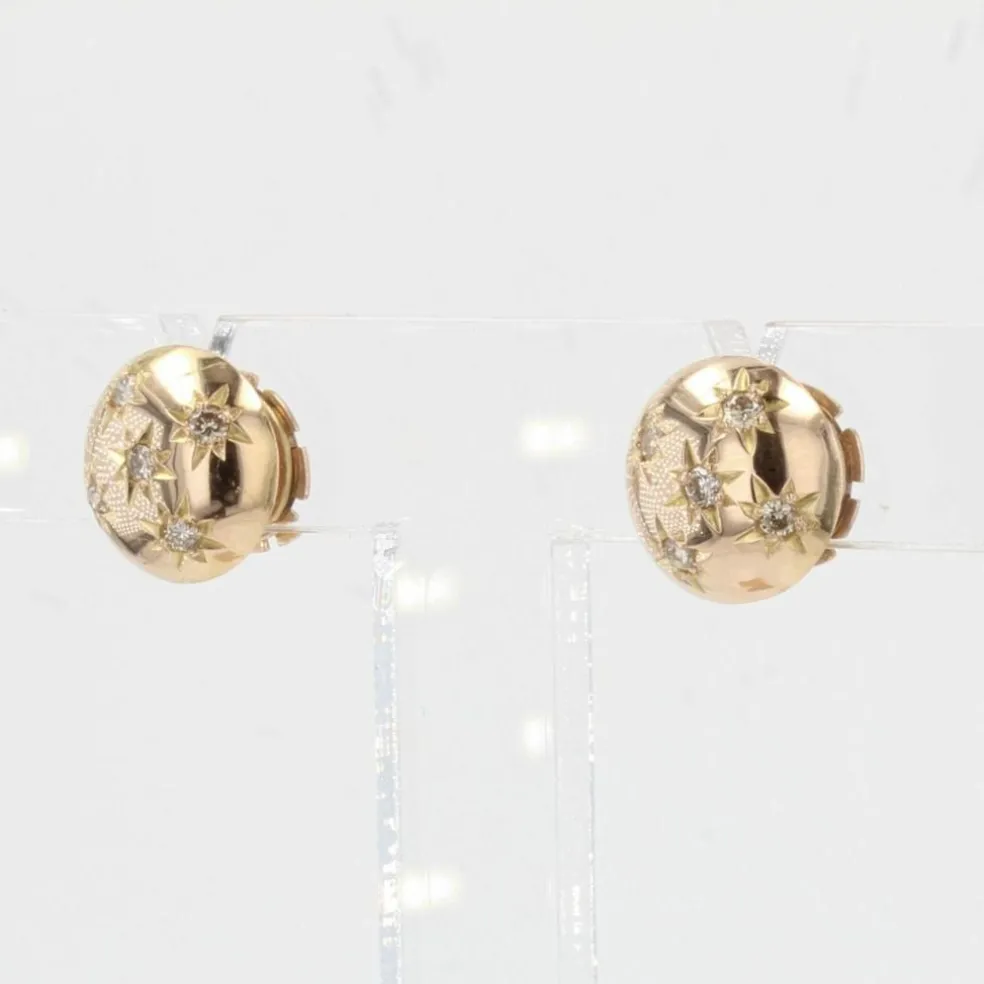 Boucles d'oreilles anciennes dômes de diamants