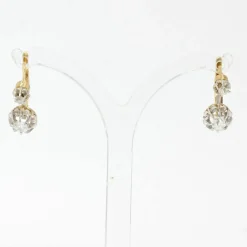 Boucles d'oreilles anciennes diamants trembleuses