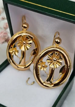 Boucles d'oreilles anciennes or jaune