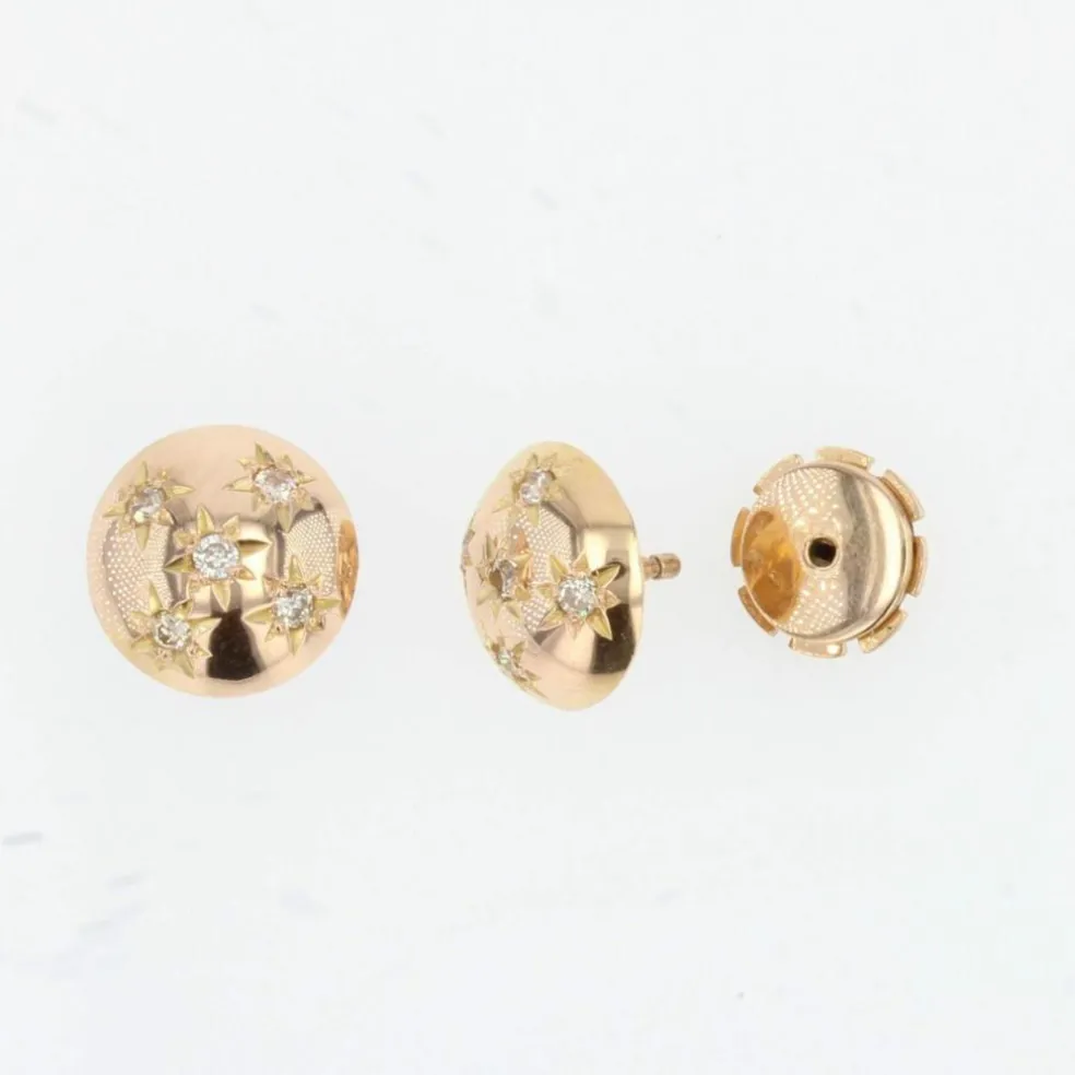Boucles d'oreilles anciennes dômes de diamants