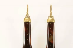 Boucles d'oreilles anciennes en or piqué écaille de tortue