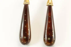 Boucles d'oreilles anciennes en or piqué écaille de tortue