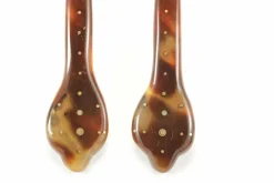 Boucles d'oreilles anciennes en or piqué écaille de tortue