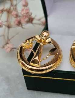 Boucles d'oreilles anciennes or jaune