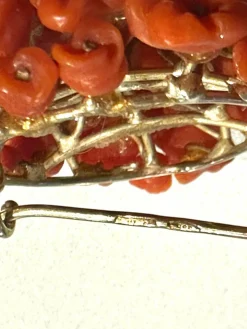 Boucles d'oreilles anciennes en corail sicilien