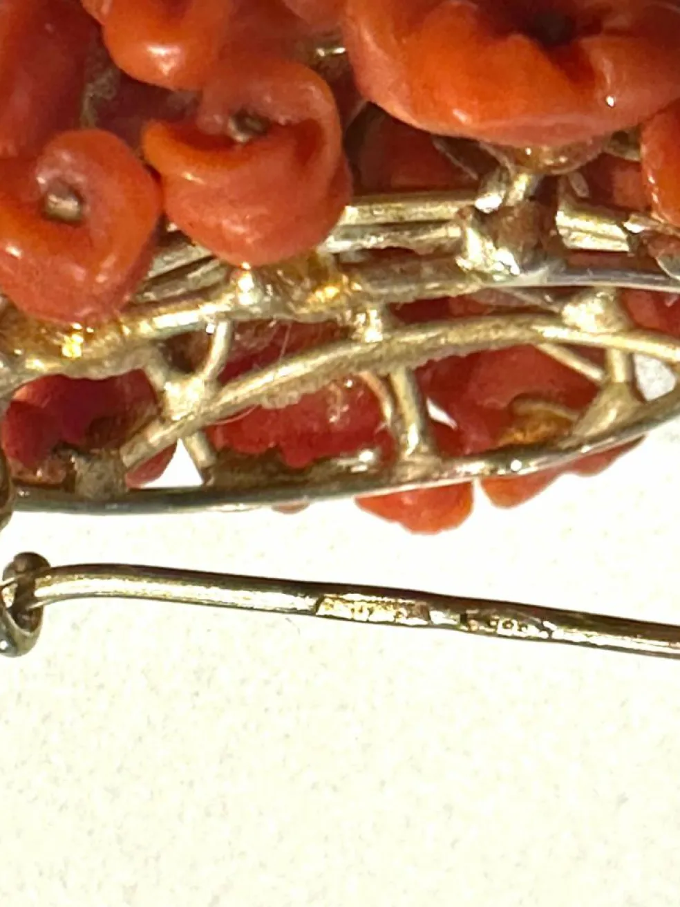 Boucles d'oreilles anciennes en corail sicilien