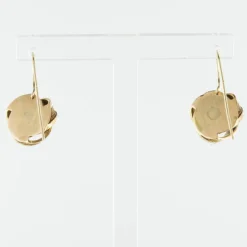 Boucles d'oreilles anciennes noeuds d'or et de cheveux