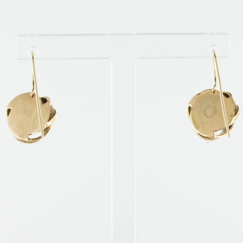 Boucles d'oreilles anciennes noeuds d'or et de cheveux