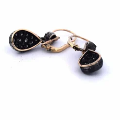 BOUCLES D'OREILLES ANCIENNES EN OR ET ARGENT - ÉPOQUE VICTORIENNE