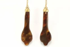 Boucles d'oreilles anciennes en or piqué écaille de tortue