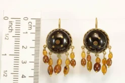 Boucles d'oreilles anciennes en or piqué écaille de tortue
