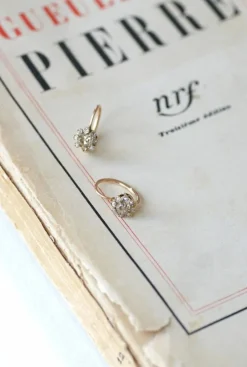 Boucles d'oreilles anciennes diamants 1,00 Ct