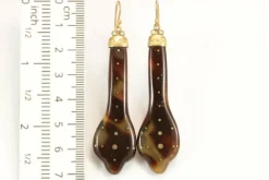 Boucles d'oreilles anciennes en or piqué écaille de tortue