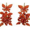 Boucles d'oreilles antiques en or et corail