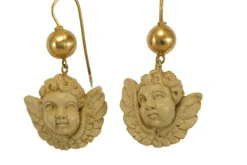 Boucles d'oreilles antiques Camées de lave