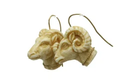 Boucles d'oreilles antiques ivoire sculpté