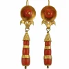 Boucles d'oreilles antiques en or corail